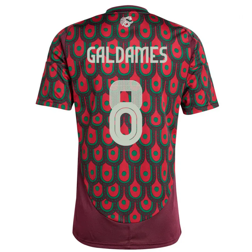 Danxen Men Mexico Benjamin Galdames #8 Maroon Home Jersey 24-26 T-Shirt