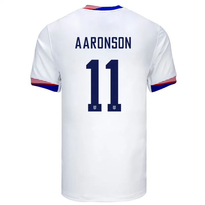 Danxen Men United States Brenden Aaronson #11 White Home Jersey 24-26 T-Shirt