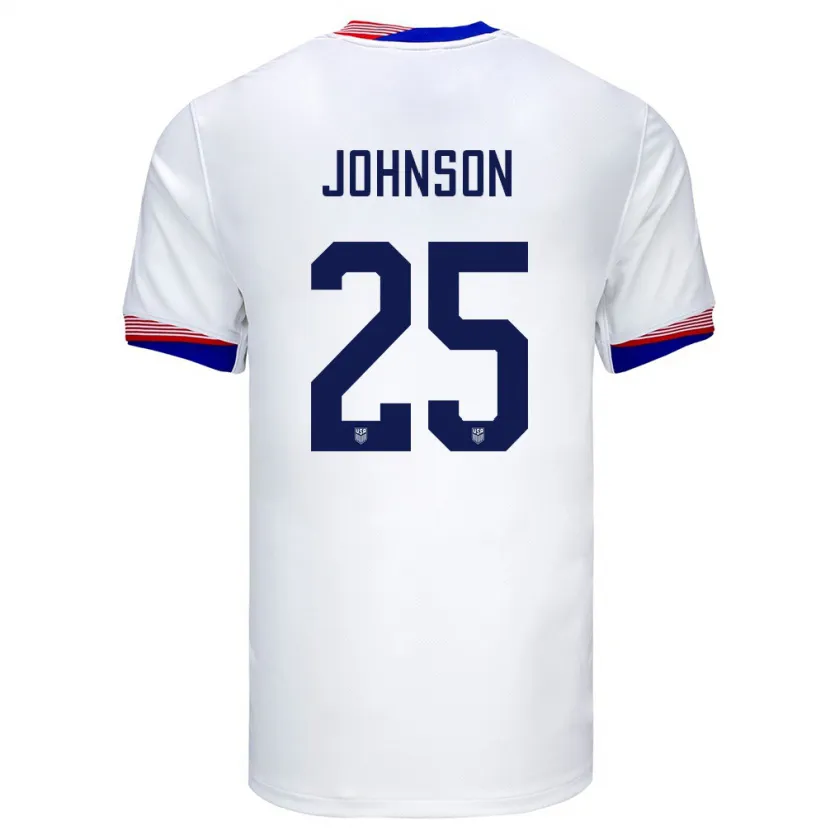 Danxen Men United States Sean Johnson #25 White Home Jersey 24-26 T-Shirt