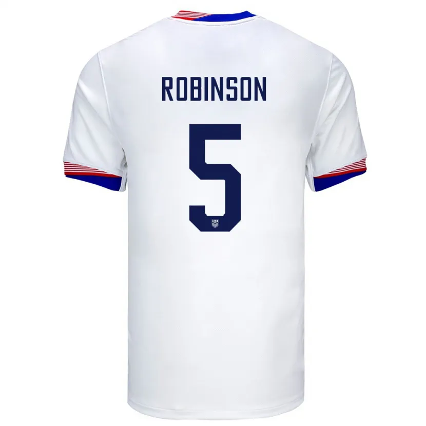 Danxen Men United States Antonee Robinson #5 White Home Jersey 24-26 T-Shirt