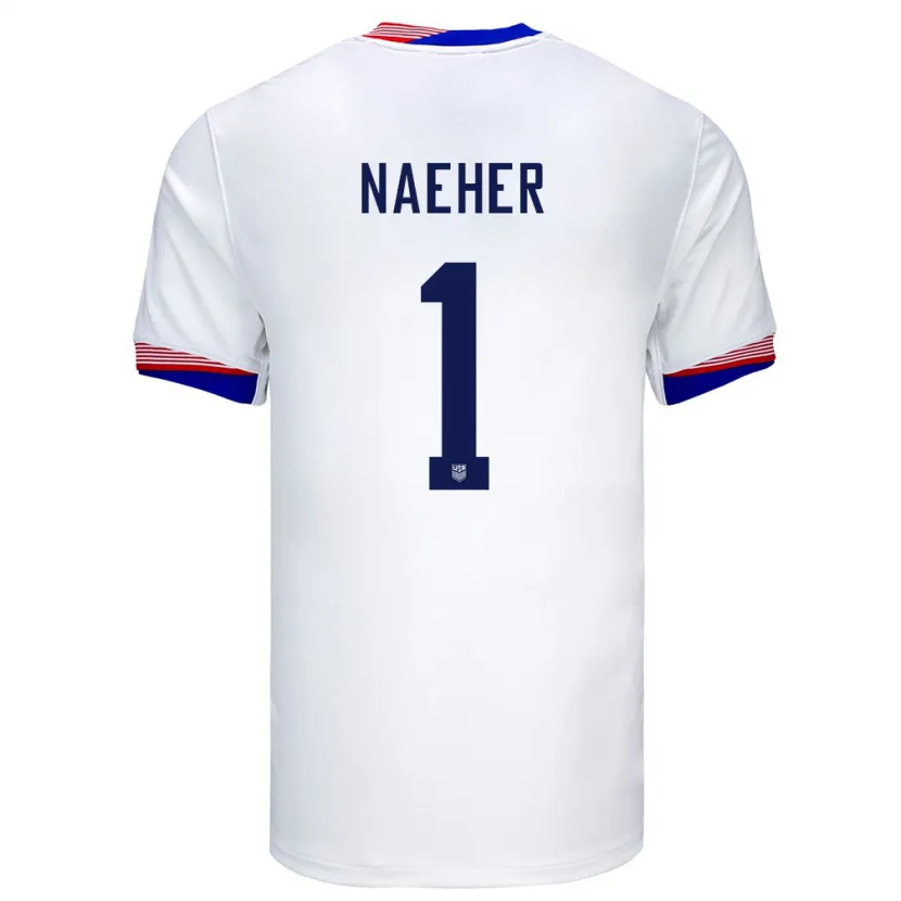 Danxen Men United States Alyssa Naeher #1 White Home Jersey 24-26 T-Shirt