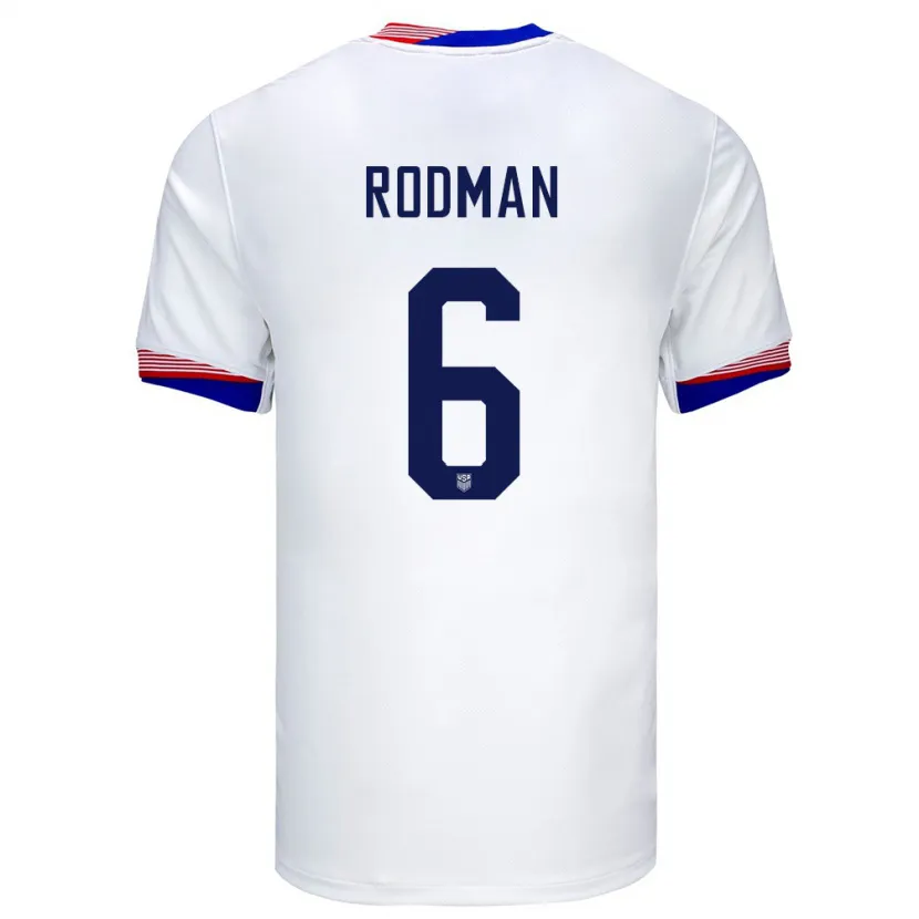 Danxen Men United States Trinity Rodman #6 White Home Jersey 24-26 T-Shirt