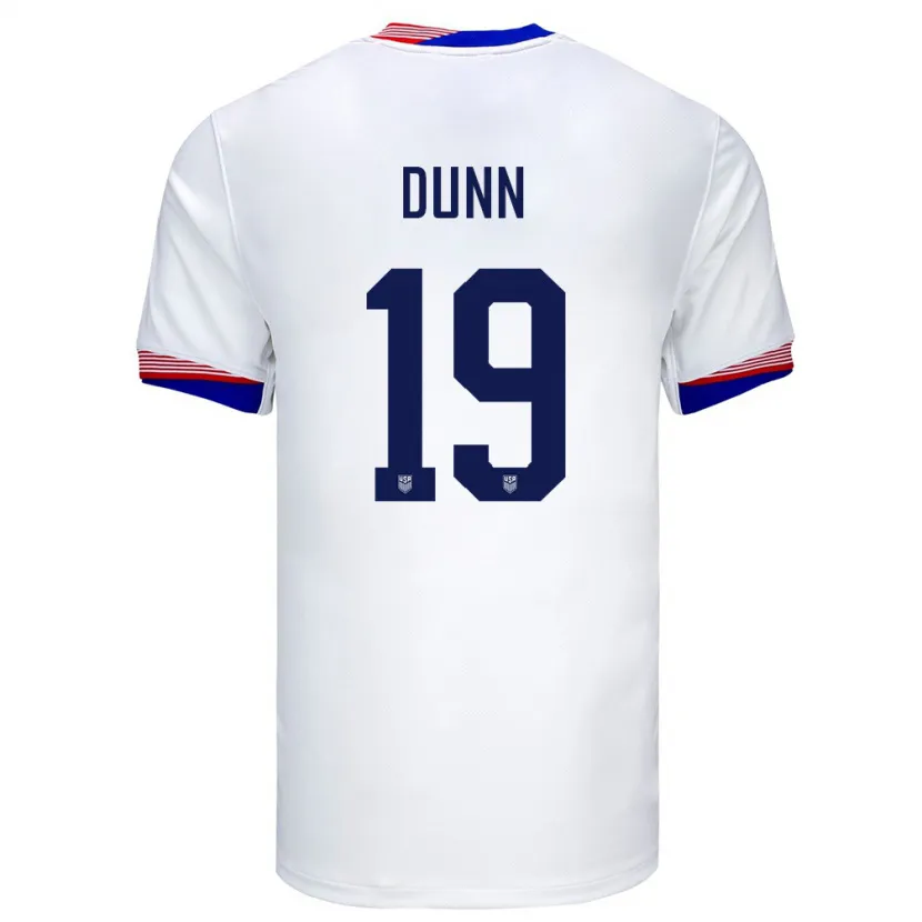 Danxen Men United States Crystal Dunn #19 White Home Jersey 24-26 T-Shirt