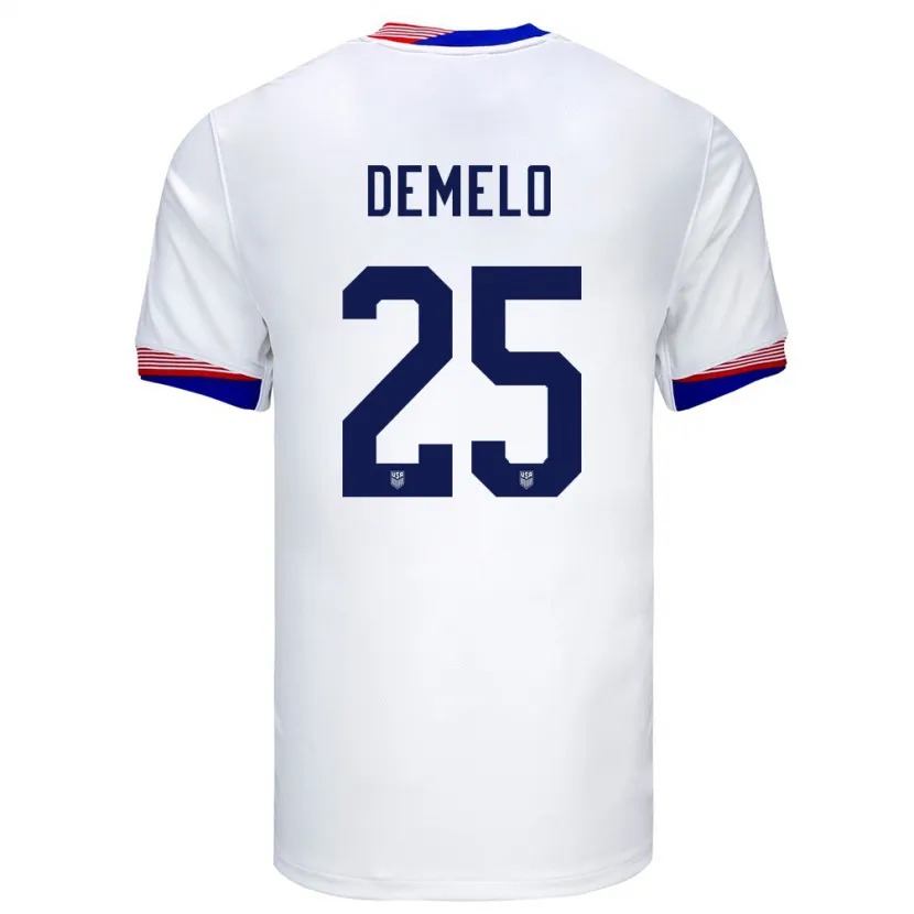 Danxen Men United States Savannah Demelo #25 White Home Jersey 24-26 T-Shirt