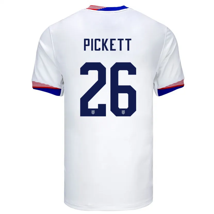 Danxen Men United States Carson Pickett #26 White Home Jersey 24-26 T-Shirt