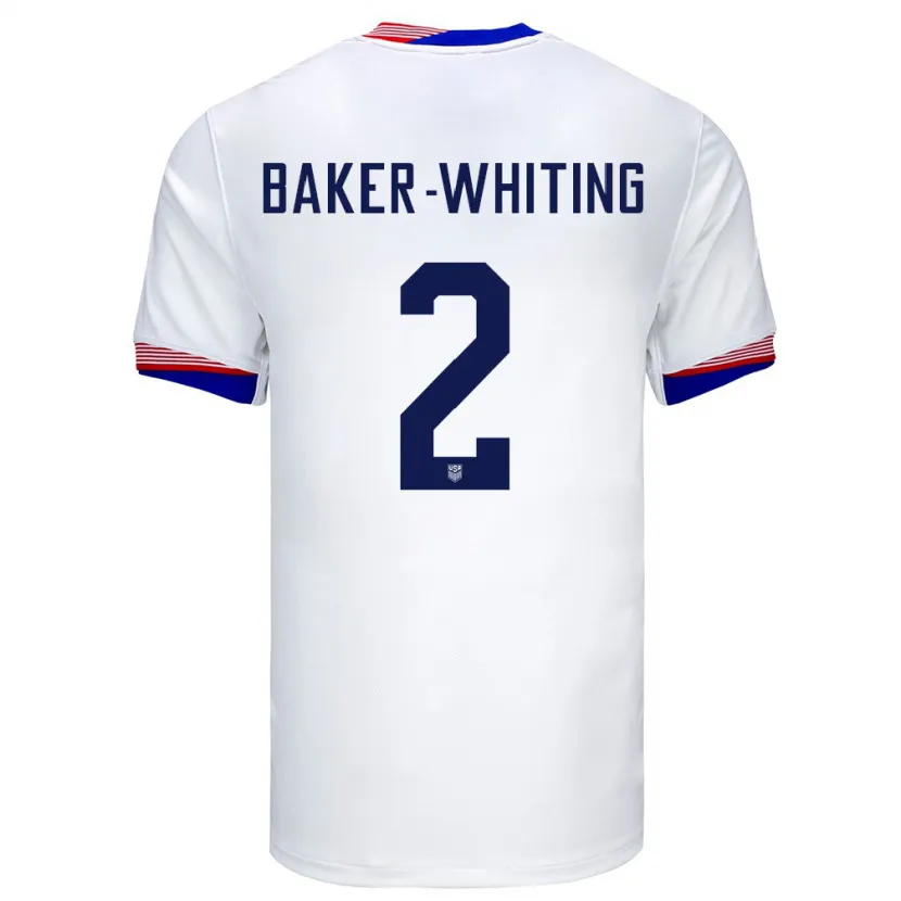 Danxen Men United States Reed Baker Whiting #2 White Home Jersey 24-26 T-Shirt