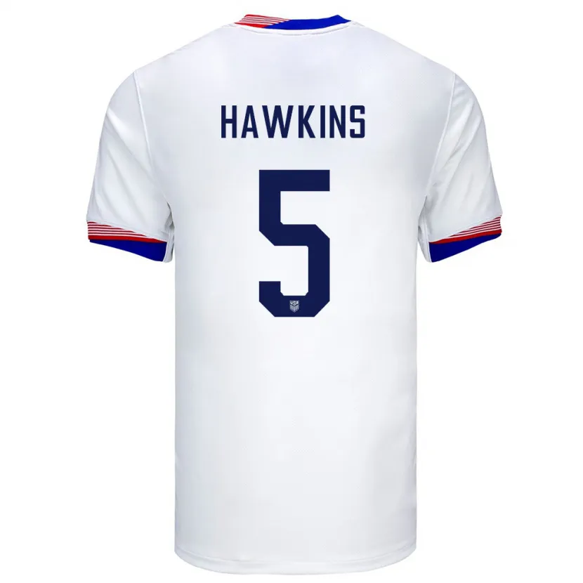 Danxen Men United States Stuart Hawkins #5 White Home Jersey 24-26 T-Shirt