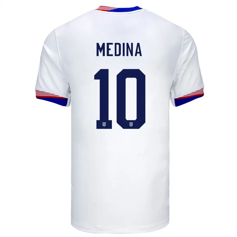 Danxen Men United States Cruz Medina #10 White Home Jersey 24-26 T-Shirt