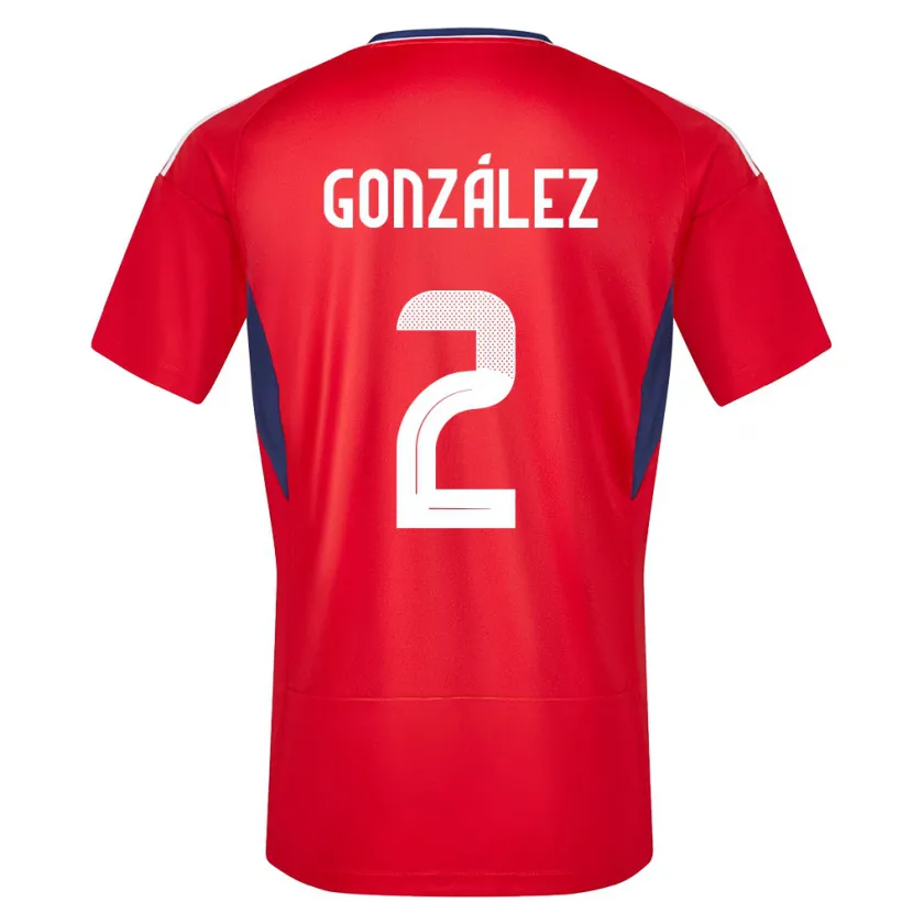 Danxen Men Costa Rica Julian Gonzalez #2 Red Home Jersey 24-26 T-Shirt