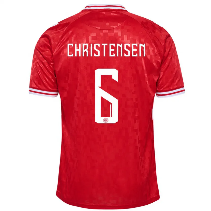 Danxen Men Denmark Andreas Christensen #6 Red Home Jersey 24-26 T-Shirt