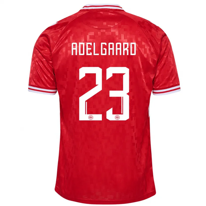 Danxen Men Denmark Aske Adelgaard #23 Red Home Jersey 24-26 T-Shirt