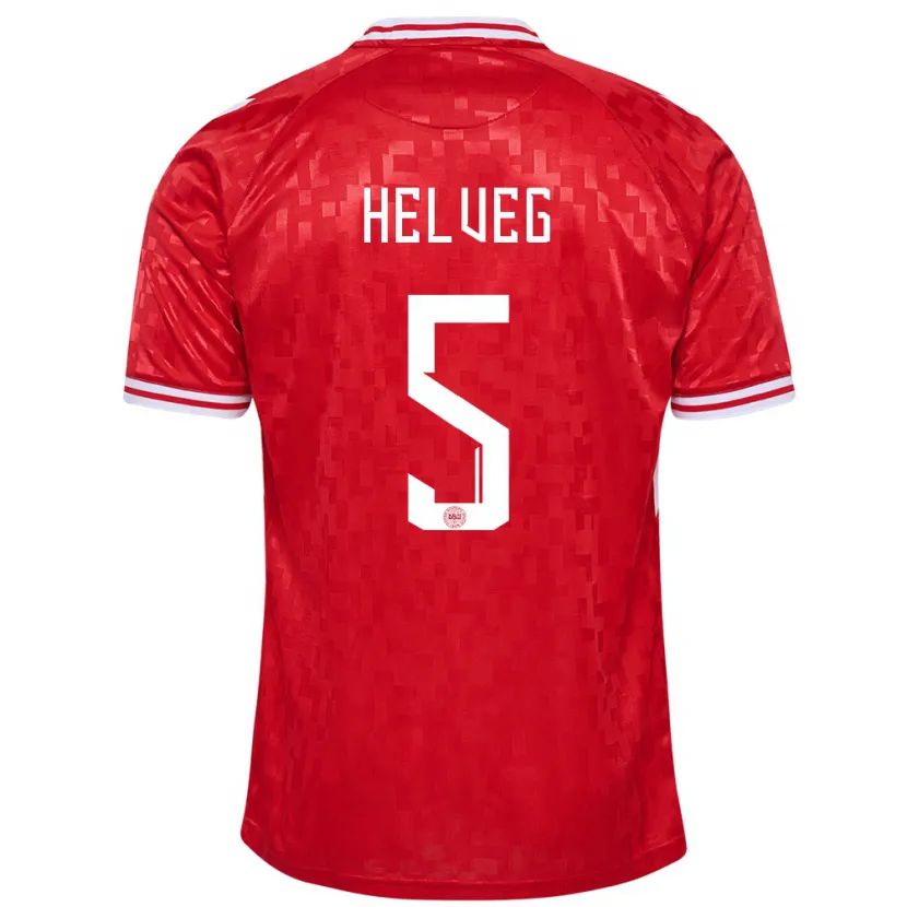 Danxen Men Denmark Richard Helveg #5 Red Home Jersey 24-26 T-Shirt