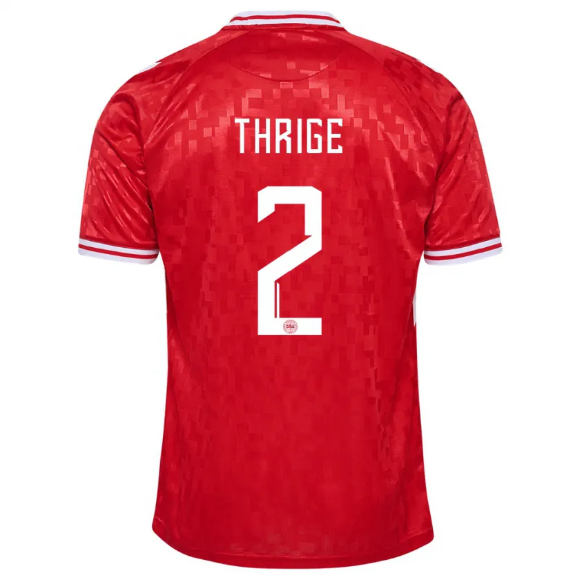 Danxen Men Denmark Sara Thrige #2 Red Home Jersey 24-26 T-Shirt