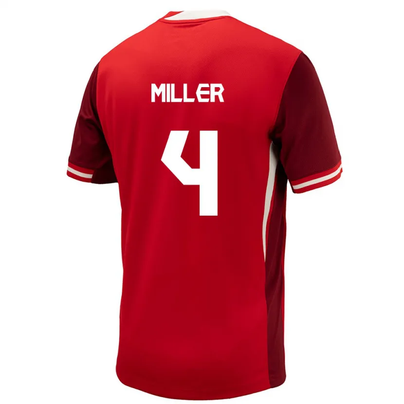 Danxen Men Canada Kamal Miller #4 Red Home Jersey 24-26 T-Shirt