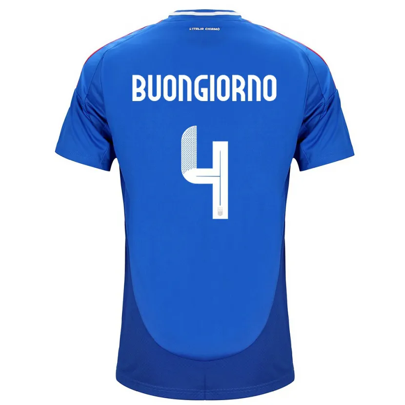 Danxen Men Italy Alessandro Buongiorno #4 Blue Home Jersey 24-26 T-Shirt