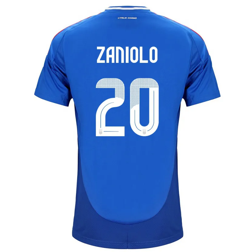 Danxen Men Italy Nicolò Zaniolo #20 Blue Home Jersey 24-26 T-Shirt