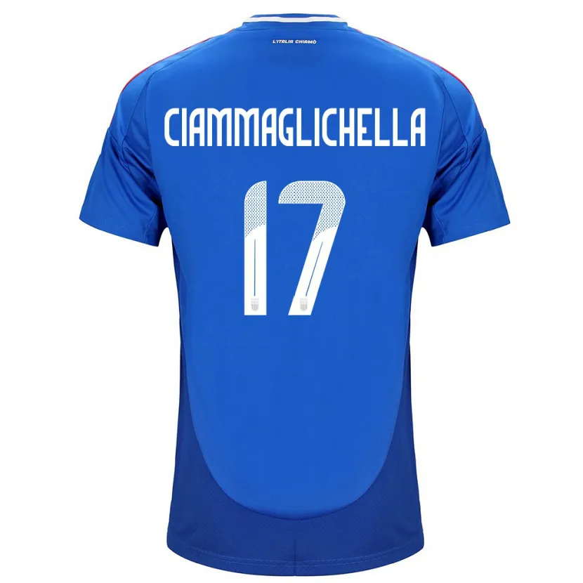 Danxen Men Italy Aaron Ciammaglichella #17 Blue Home Jersey 24-26 T-Shirt