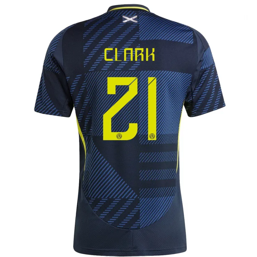 Danxen Men Scotland Zander Clark #21 Dark Blue Home Jersey 24-26 T-Shirt