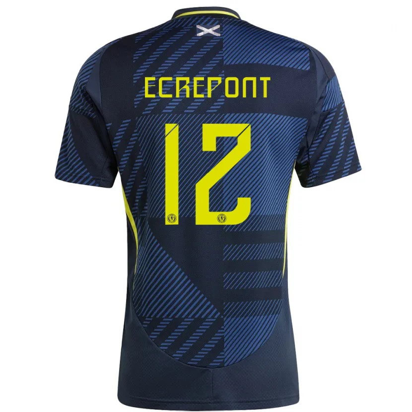 Danxen Men Scotland Oliver Ecrepont #12 Dark Blue Home Jersey 24-26 T-Shirt