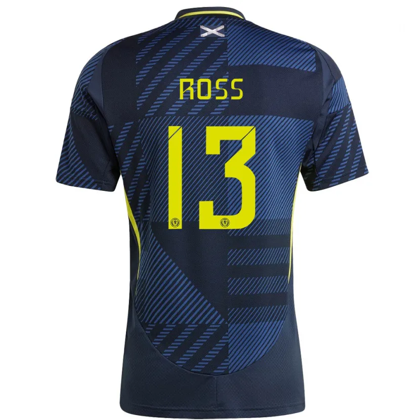 Danxen Men Scotland Jane Ross #13 Dark Blue Home Jersey 24-26 T-Shirt