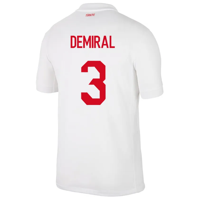 Danxen Men Turkey Merih Demiral #3 White Home Jersey 24-26 T-Shirt