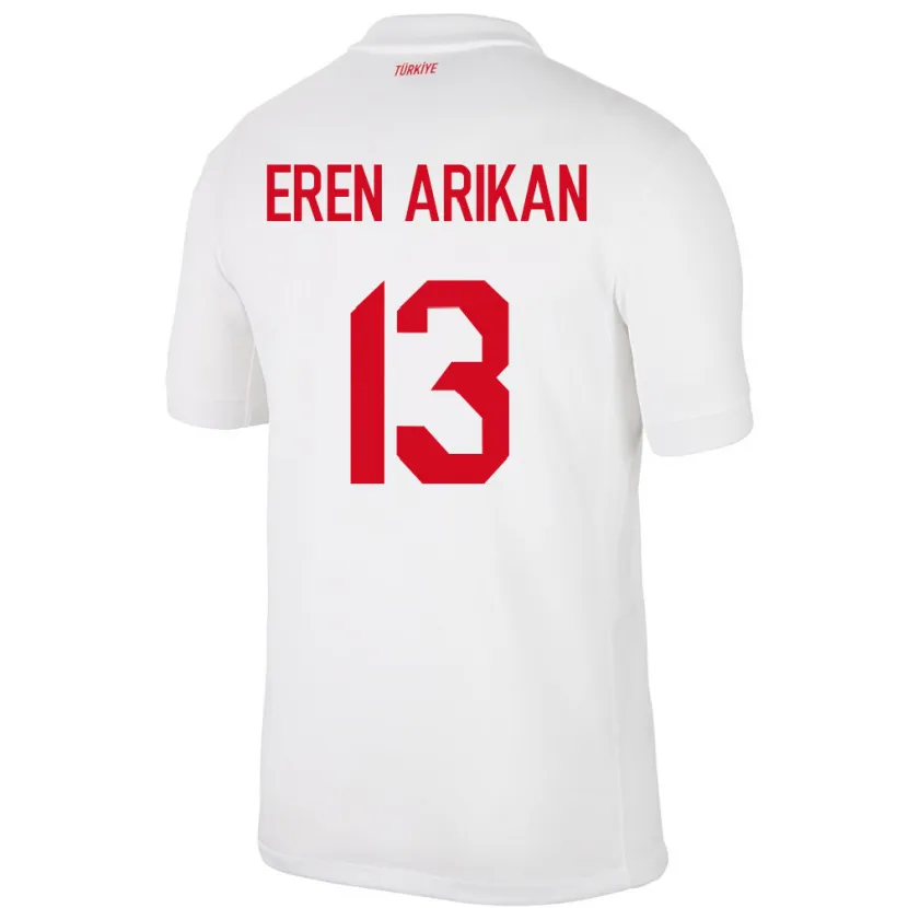 Danxen Men Turkey Muhammed Eren Arıkan #13 White Home Jersey 24-26 T-Shirt