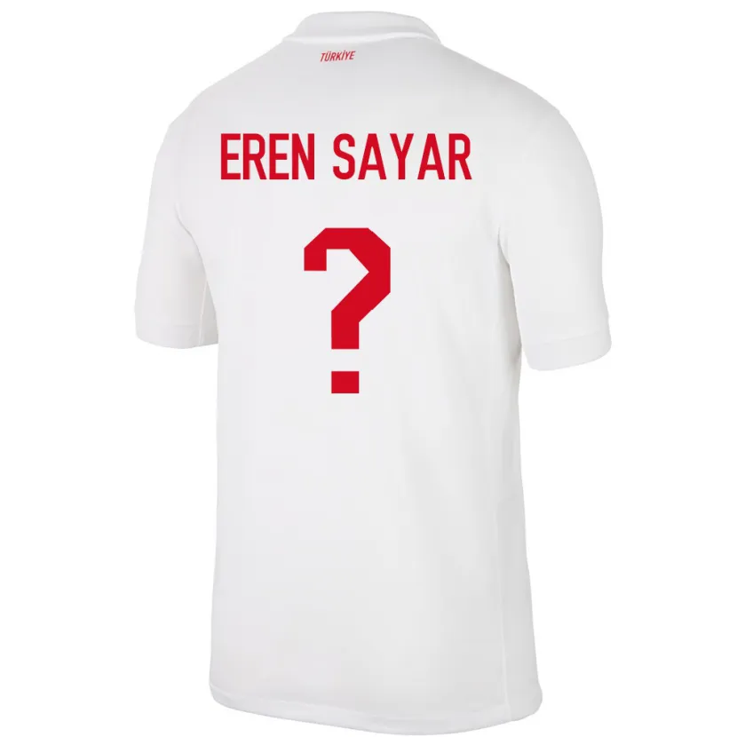 Danxen Men Turkey Emin Eren Sayar #0 White Home Jersey 24-26 T-Shirt