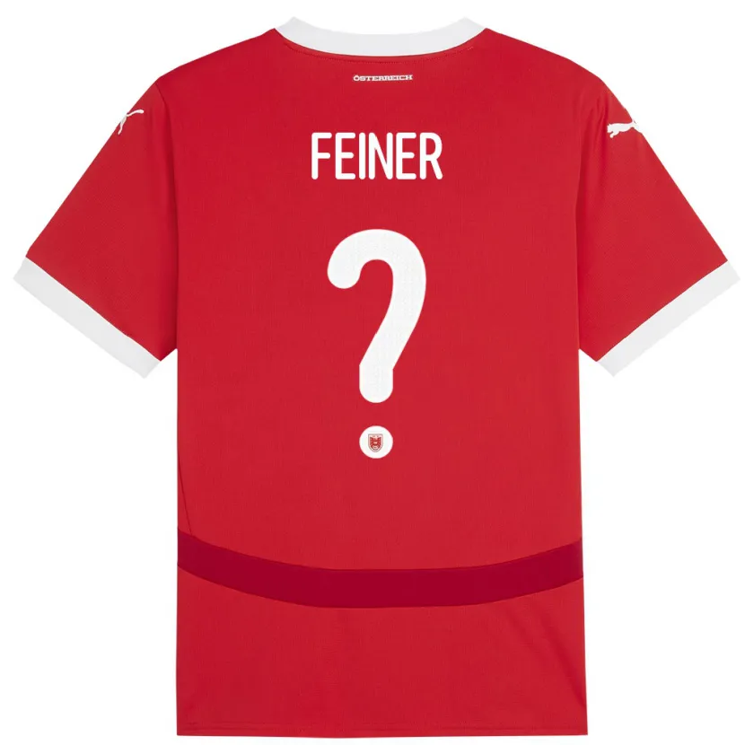 Danxen Men Austria Fabian Feiner #0 Red Home Jersey 24-26 T-Shirt