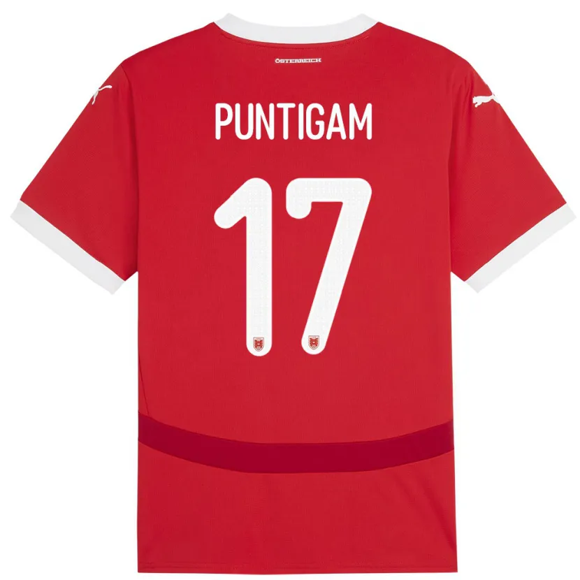 Danxen Men Austria Sarah Puntigam #17 Red Home Jersey 24-26 T-Shirt