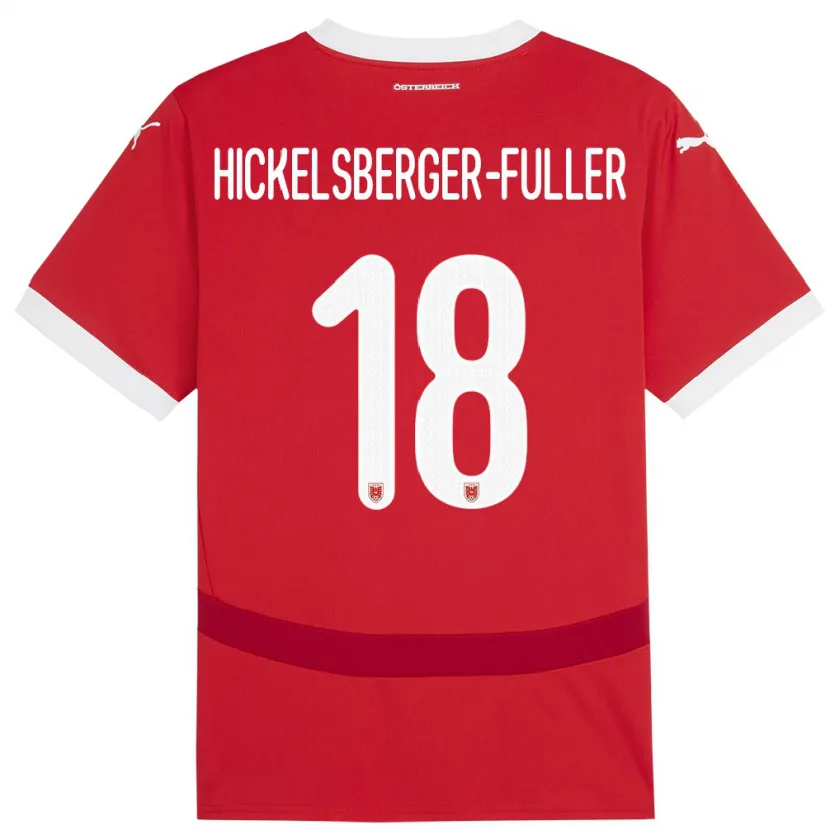 Danxen Men Austria Julia Hickelsberger-Füller #18 Red Home Jersey 24-26 T-Shirt