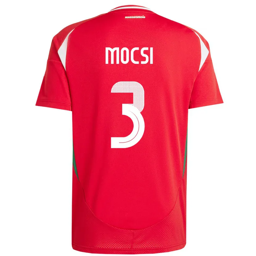 Danxen Men Hungary Attila Mocsi #3 Red Home Jersey 24-26 T-Shirt