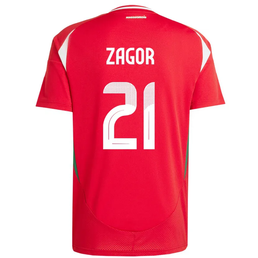 Danxen Men Hungary Bernadett Zágor #21 Red Home Jersey 24-26 T-Shirt