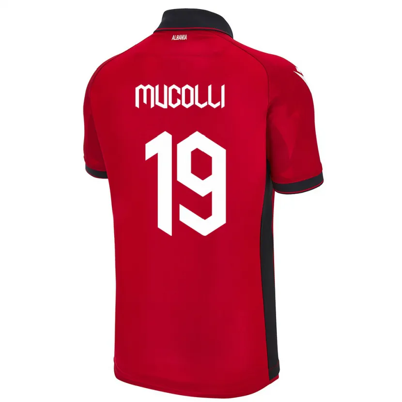 Danxen Men Albania Arbnor Mucolli #19 Red Home Jersey 24-26 T-Shirt