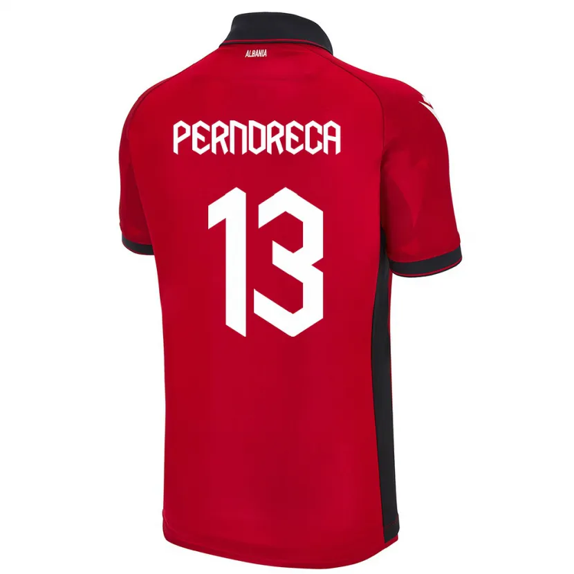 Danxen Men Albania Fabjan Perndreca #13 Red Home Jersey 24-26 T-Shirt