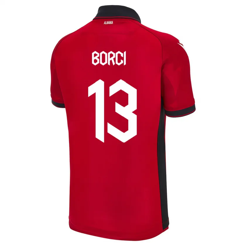 Danxen Men Albania Klaudia Borci #13 Red Home Jersey 24-26 T-Shirt