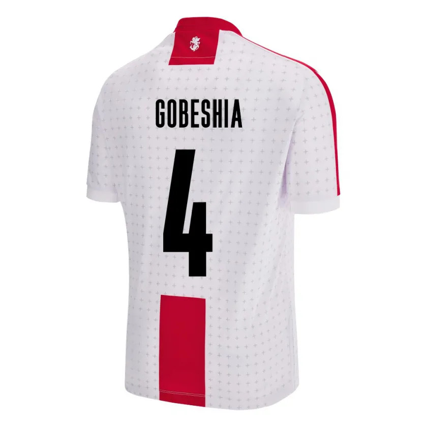 Danxen Men Georgia Tengo Gobeshia #4 White Home Jersey 24-26 T-Shirt