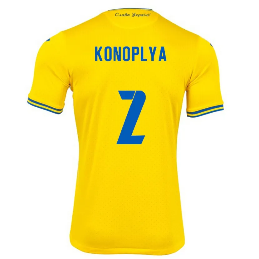 Danxen Men Ukraine Yukhym Konoplya #2 Yellow Home Jersey 24-26 T-Shirt