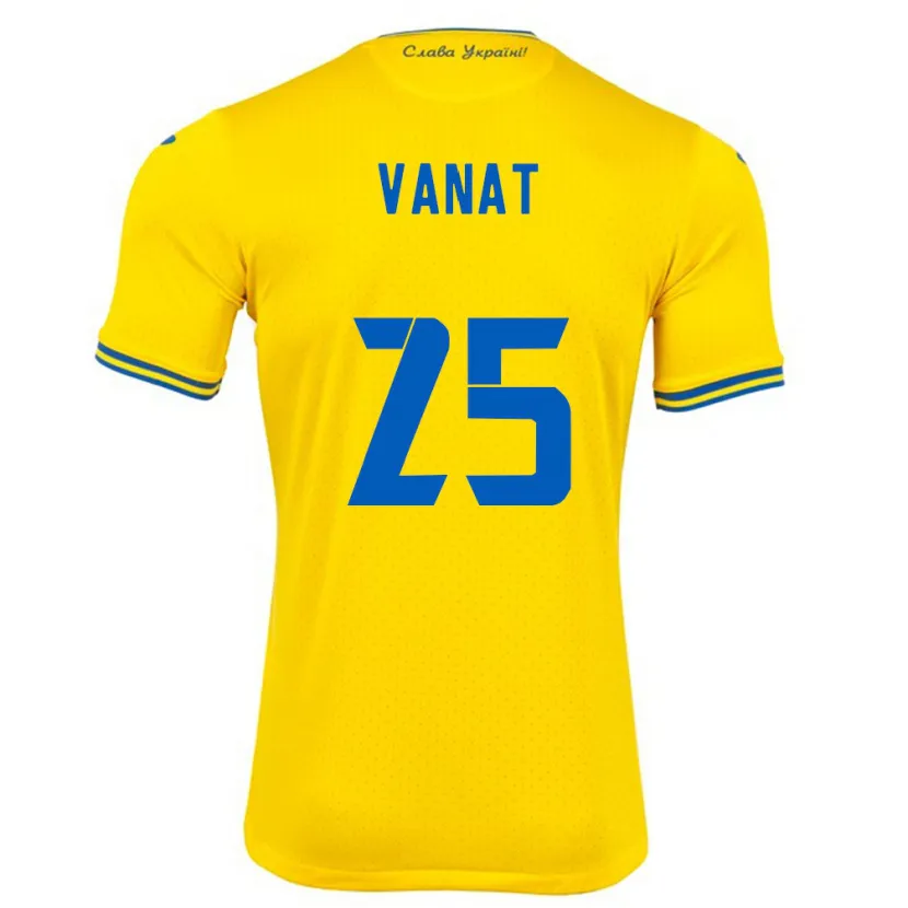 Danxen Men Ukraine Vladyslav Vanat #25 Yellow Home Jersey 24-26 T-Shirt