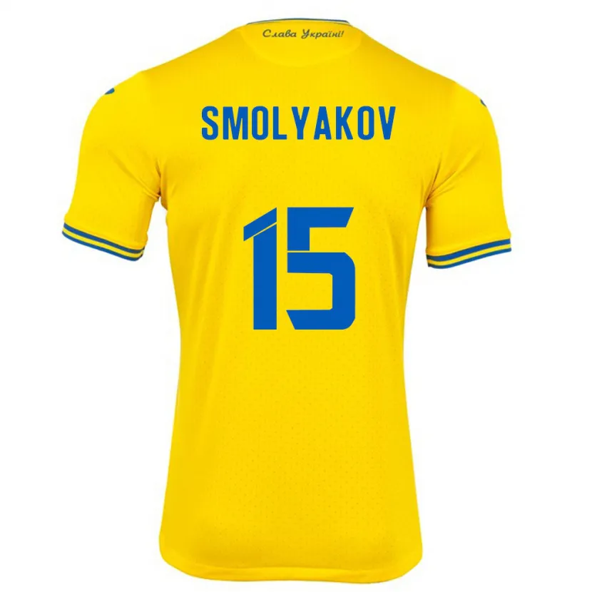 Danxen Men Ukraine Artem Smolyakov #15 Yellow Home Jersey 24-26 T-Shirt