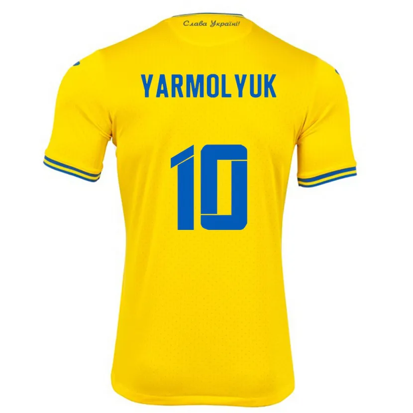 Danxen Men Ukraine Yegor Yarmolyuk #10 Yellow Home Jersey 24-26 T-Shirt