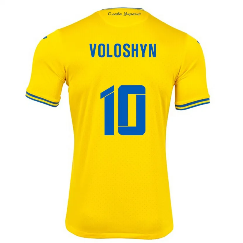 Danxen Men Ukraine Nazar Voloshyn #10 Yellow Home Jersey 24-26 T-Shirt