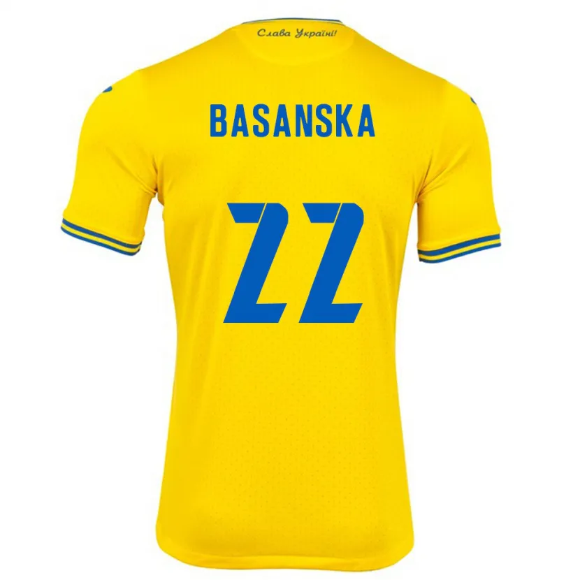 Danxen Men Ukraine Olga Basanska #22 Yellow Home Jersey 24-26 T-Shirt