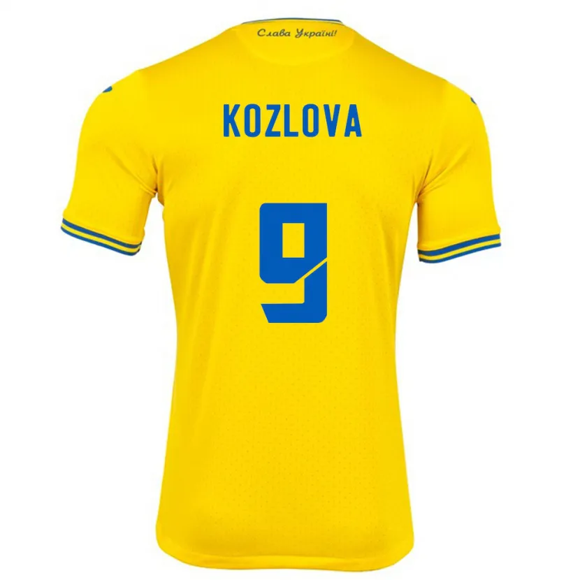 Danxen Men Ukraine Nicole Kozlova #9 Yellow Home Jersey 24-26 T-Shirt