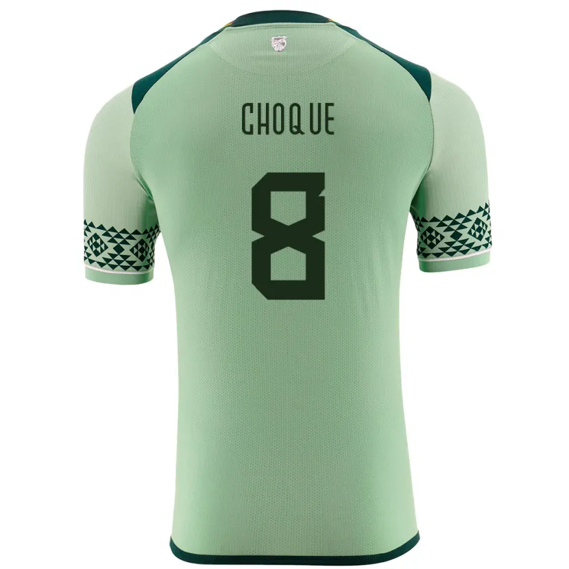 Danxen Men Bolivia Deybi Choque #8 Light Green Home Jersey 24-26 T-Shirt