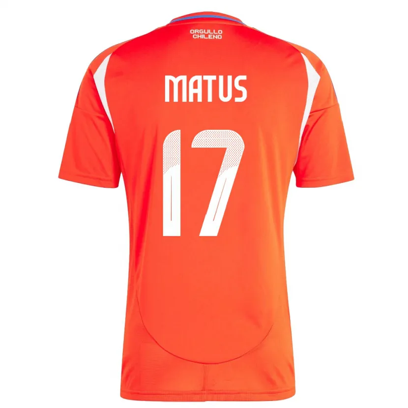 Danxen Men Chile Esteban Matus #17 Red Home Jersey 24-26 T-Shirt