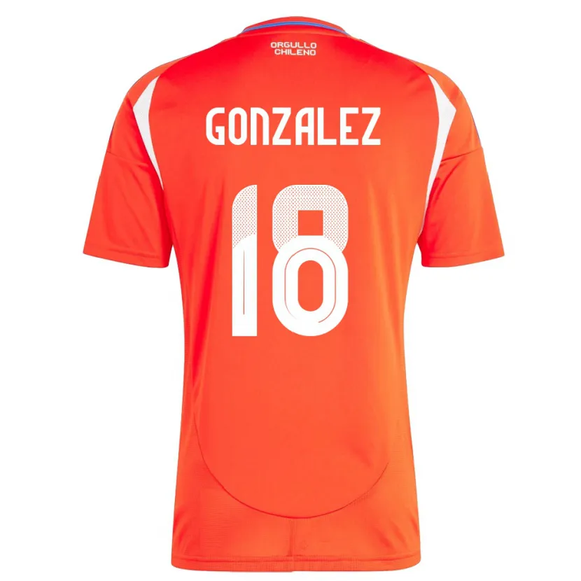 Danxen Men Chile Bryan González #18 Red Home Jersey 24-26 T-Shirt