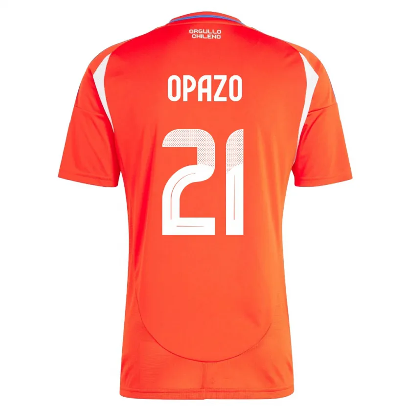 Danxen Men Chile Diego Opazo #21 Red Home Jersey 24-26 T-Shirt