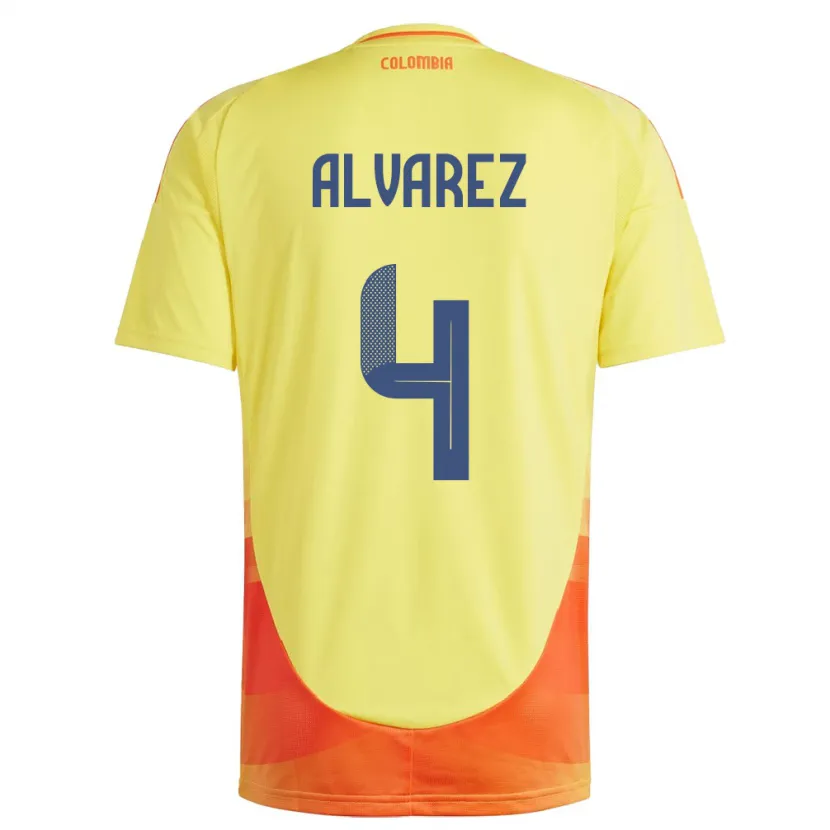 Danxen Men Colombia Fernando Álvarez #4 Yellow Home Jersey 24-26 T-Shirt