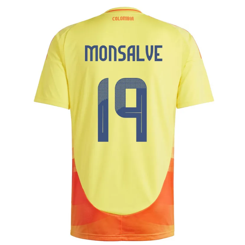 Danxen Men Colombia Miguel Monsalve #19 Yellow Home Jersey 24-26 T-Shirt