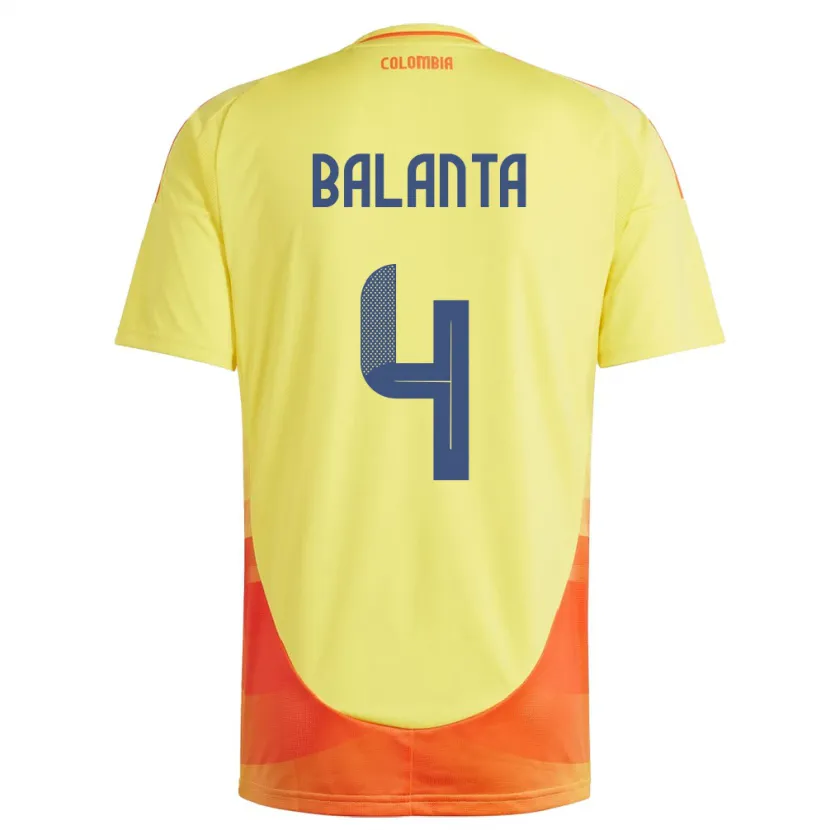 Danxen Men Colombia Marlon Balanta #4 Yellow Home Jersey 24-26 T-Shirt